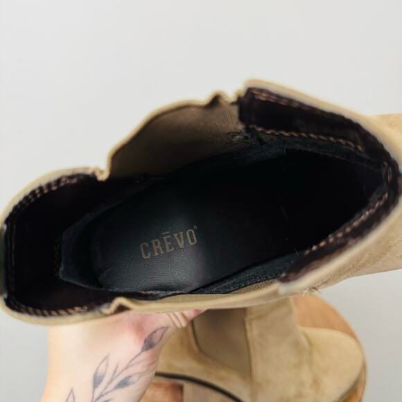 Crevo Alicia Chelsea Tan Suede Heeled Bootie Women’s Size 9 - Picture 8 of 10